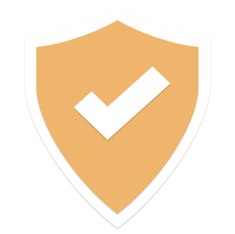 Goldener Schild mit weißem Häkchen, Symbol für das Basis Abo von S-Trust