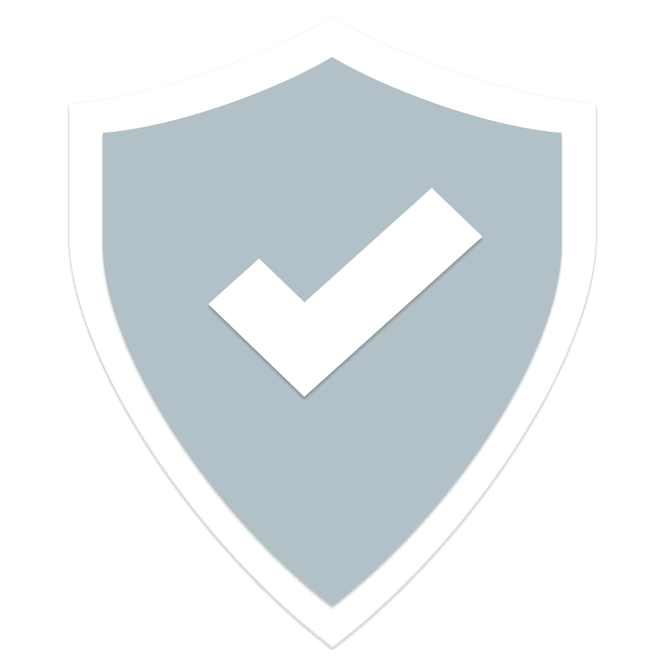 Silberner Schild mit weißem Häkchen, Symbol für das Basis Abo von S-Trust